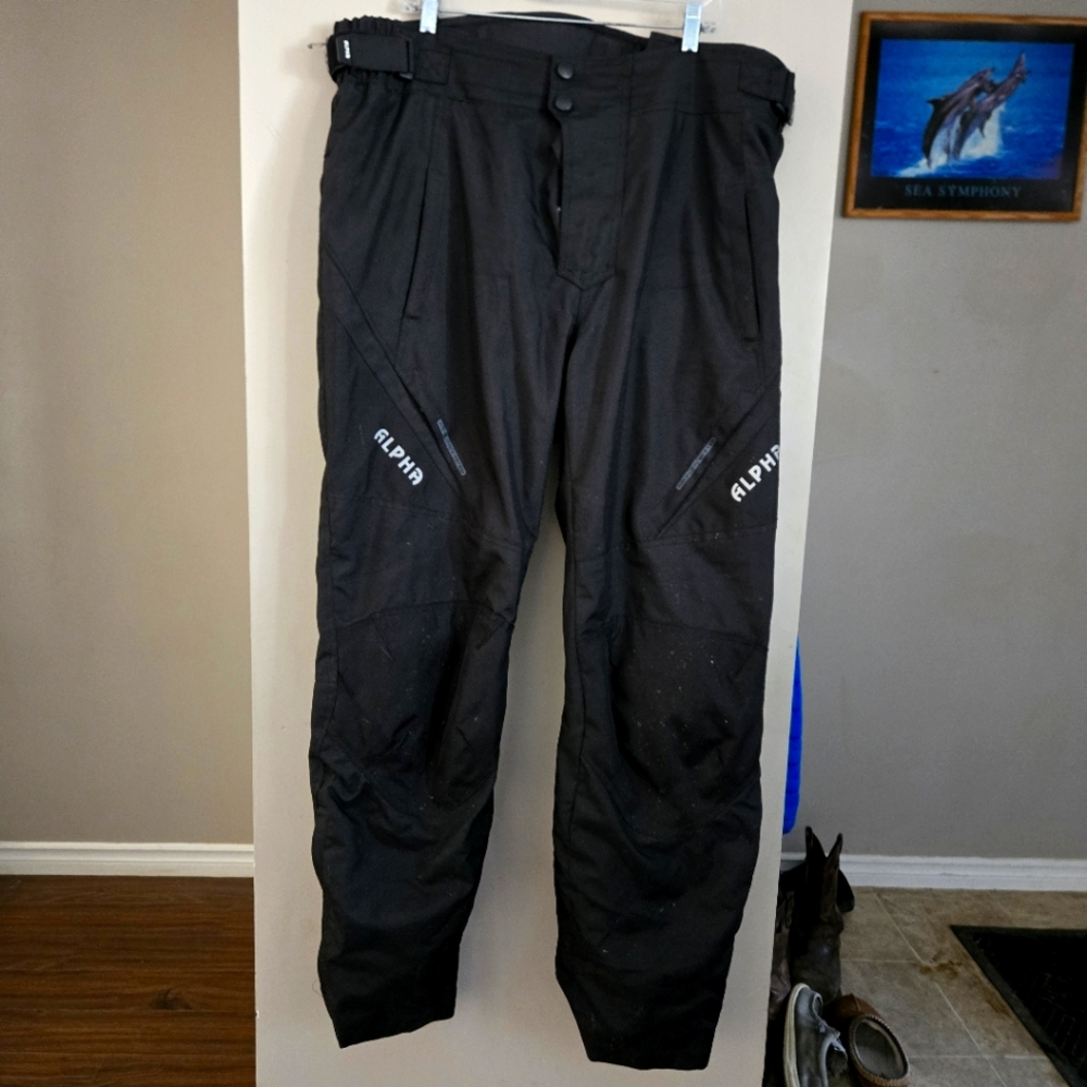 Alpha Cycle Padded Motorcycle Pants Riding Racing Moto Black Men's Pants 46 XXL